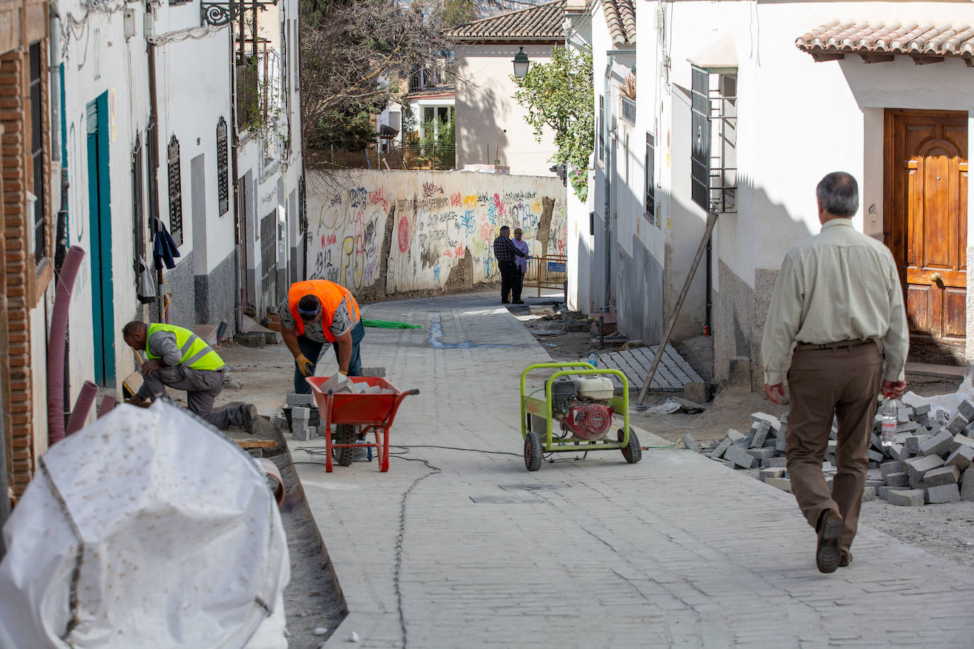 Barrios de Granada Las obras de la Cuesta Alhacaba revelan ya la nueva